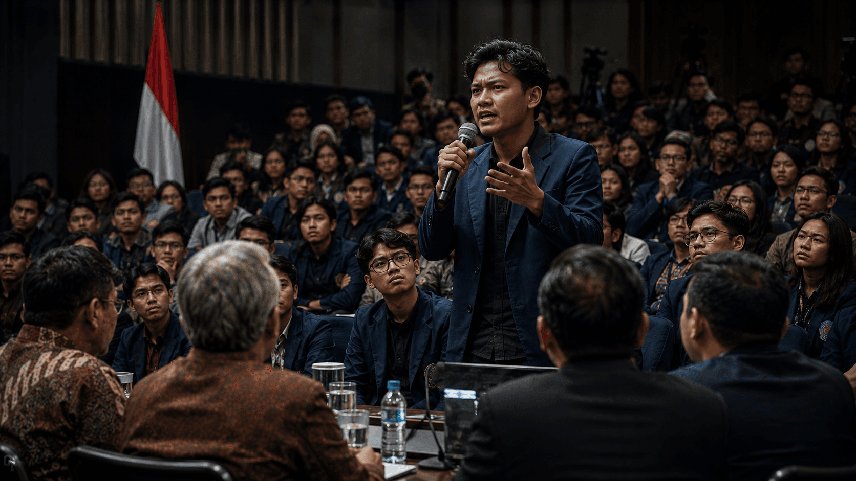 Passionate debate in a crowded forum